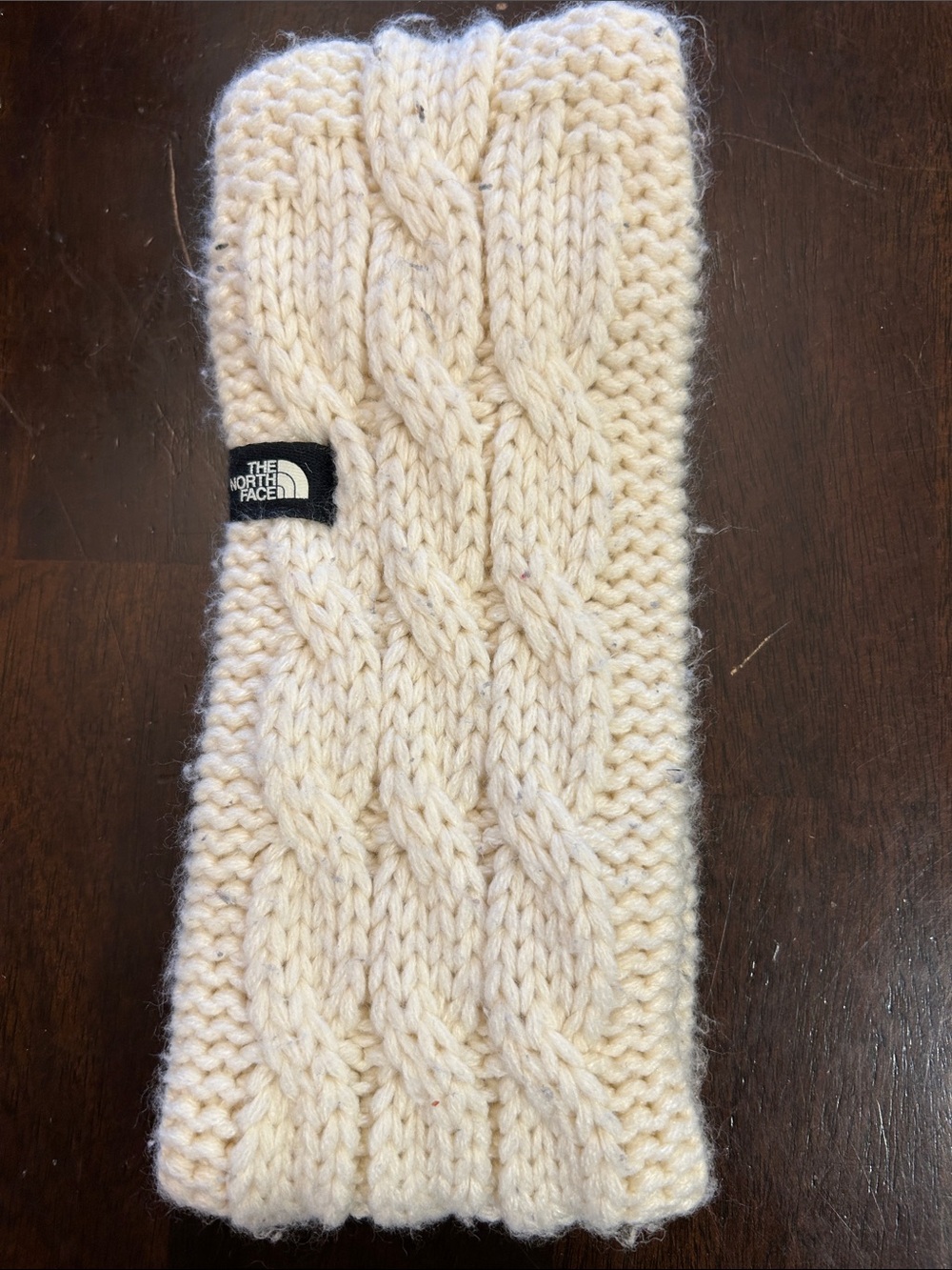 The North Face Womens Cream Cable Knit Ear Warmer Headband